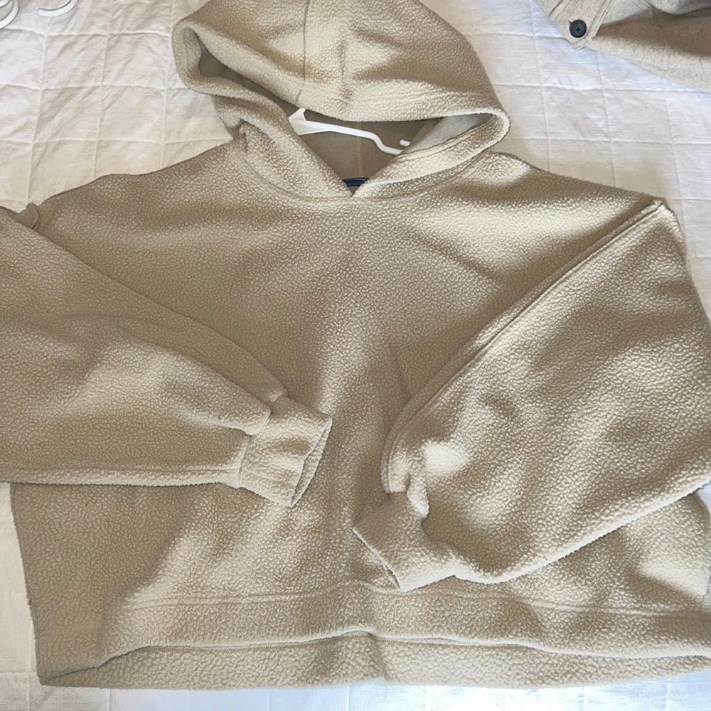 Free People Fleece Crop Hoodie